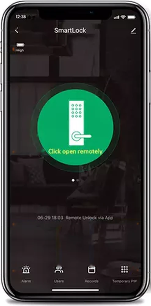 App Tuya Smart controlando la cerradura AERGO